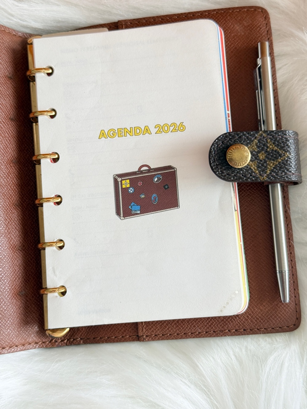 LOUIS VUITTON SMALL RING AGENDA PM W/PLANNER INSERT 2026 COVER AND PAGES - Picture 3 of 10